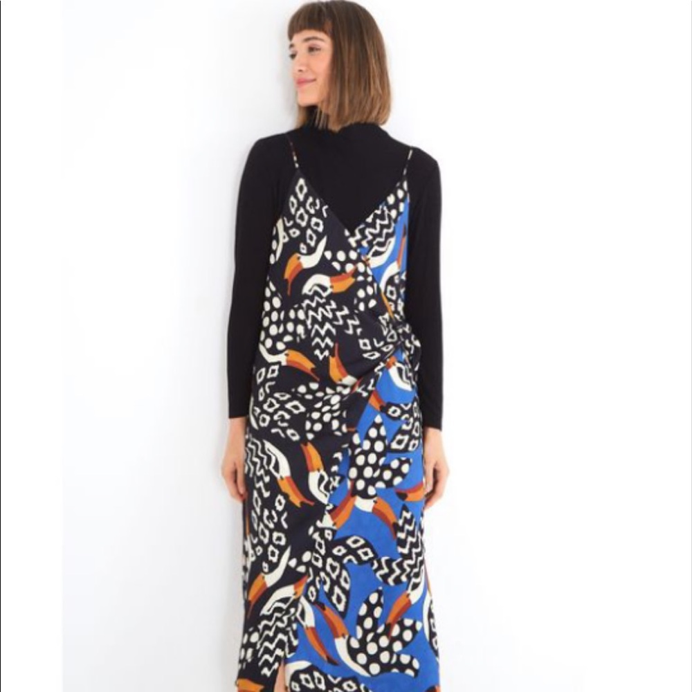 Farm Rio Mixed Toucan Multicolored Dress